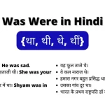 Use of Was Were in Hindi