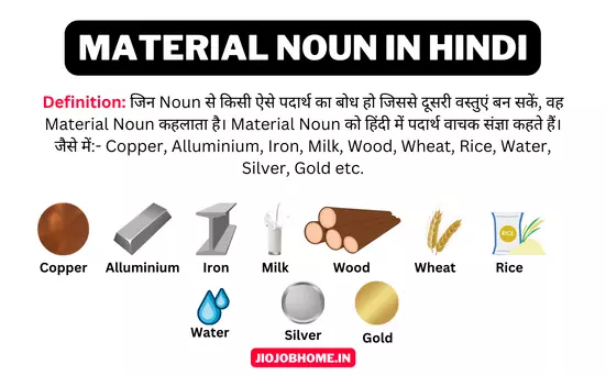 Material Noun in Hindi – Definition, Rules and Examples
