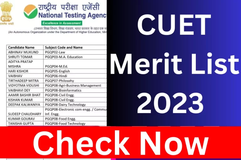 CUET Merit List 2023